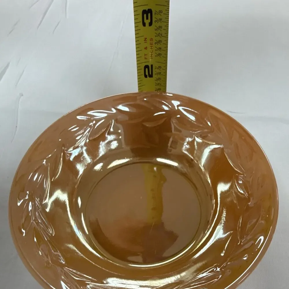 Copied - Fire-King Peach Laurel Stackable 4pc Bowl Set Mid-Century Pressed Glass